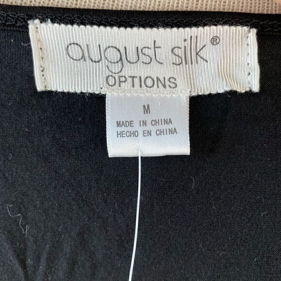 NWT August Silk Black Short Sleeve Top Size M - Picture 5 of 7